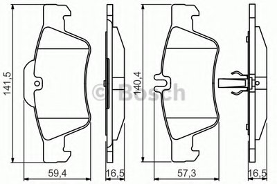 0986495248 BOSCH Комплект тормозных колодок, дисковый тормоз