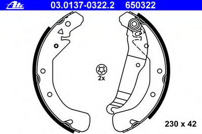 03013703222 ATE Комплект тормозных колодок