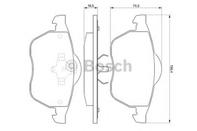 0986424481 BOSCH Комплект тормозных колодок, дисковый тормоз