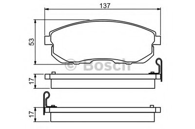 0986494277 BOSCH Комплект тормозных колодок, дисковый тормоз