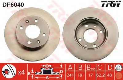 DF6040 TRW Тормозной диск