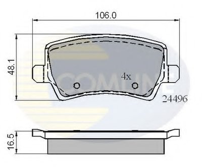 CBP01613 COMLINE Комплект тормозных колодок, дисковый тормоз