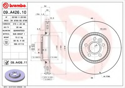 09A42611 BREMBO Тормозной диск