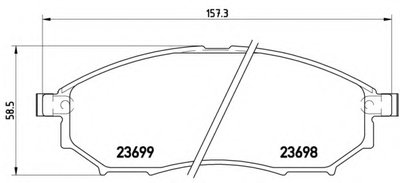 P56058 BREMBO Комплект тормозных колодок, дисковый тормоз