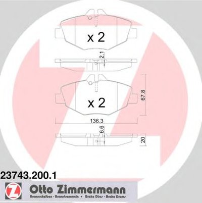 237432001 ZIMMERMANN Комплект тормозных колодок, дисковый тормоз