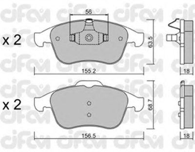 8228031 CIFAM Комплект тормозных колодок, дисковый тормоз