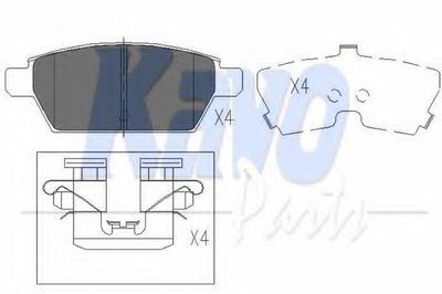 KBP4554 KAVO PARTS Комплект тормозных колодок, дисковый тормоз