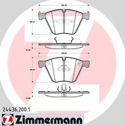 244362001 ZIMMERMANN Комплект тормозных колодок, дисковый тормоз