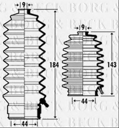 BSG3309 BORG & BECK Пыльник, рулевое управление