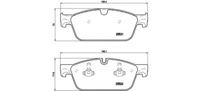 P50102 BREMBO Комплект тормозных колодок, дисковый тормоз