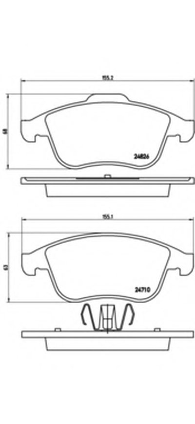 P68047 BREMBO Комплект тормозных колодок, дисковый тормоз