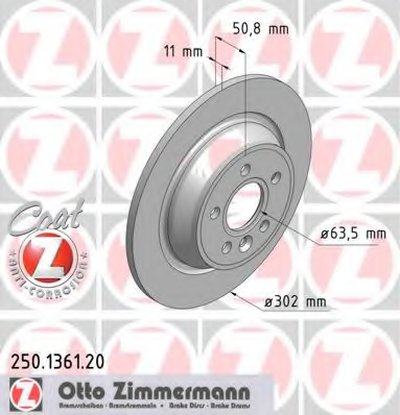 250136120 ZIMMERMANN Тормозной диск