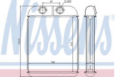 Теплообменник, отопление салона NISSENS купить