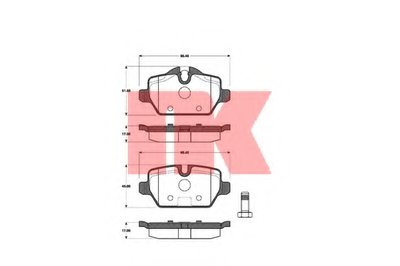 221530 NK Комплект тормозных колодок, дисковый тормоз