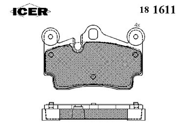 181611 ICER Комплект тормозных колодок, дисковый тормоз