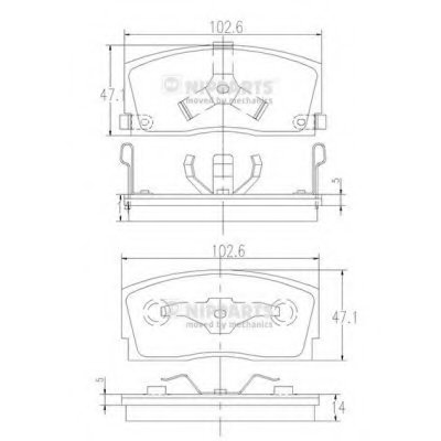 J3606006 NIPPARTS Комплект тормозных колодок, дисковый тормоз