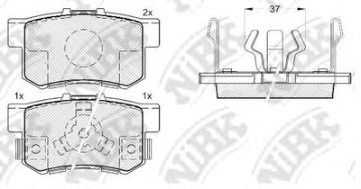 PN8807 NIBK Комплект тормозных колодок, дисковый тормоз