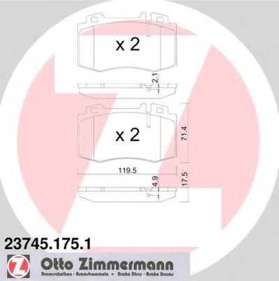 237451751 ZIMMERMANN Комплект тормозных колодок, дисковый тормоз