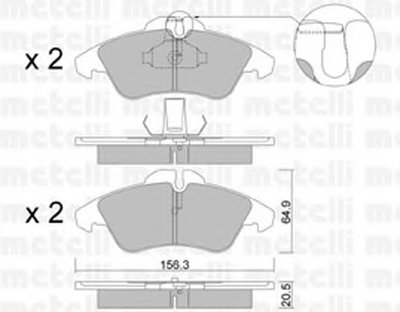 2202560 METELLI Комплект тормозных колодок, дисковый тормоз