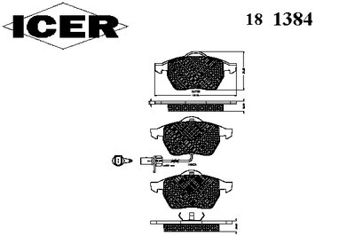 181384 ICER Комплект тормозных колодок, дисковый тормоз