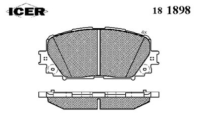 181898 ICER Комплект тормозных колодок, дисковый тормоз