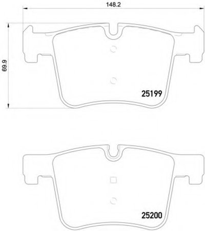 P06075 BREMBO Комплект тормозных колодок, дисковый тормоз