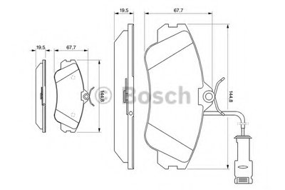 0986461115 BOSCH Комплект тормозных колодок, дисковый тормоз