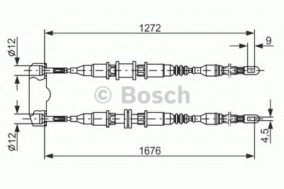 1987477136 BOSCH Трос, стояночная тормозная система