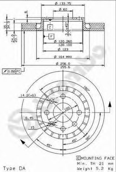 09960824 BREMBO Тормозной диск