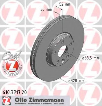 610371720 ZIMMERMANN Тормозной диск