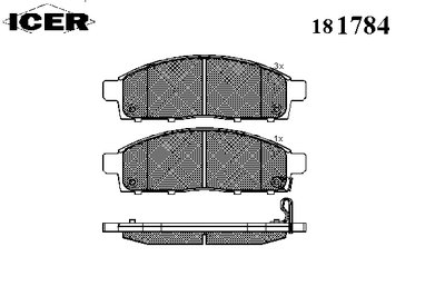 181784 ICER Комплект тормозных колодок, дисковый тормоз
