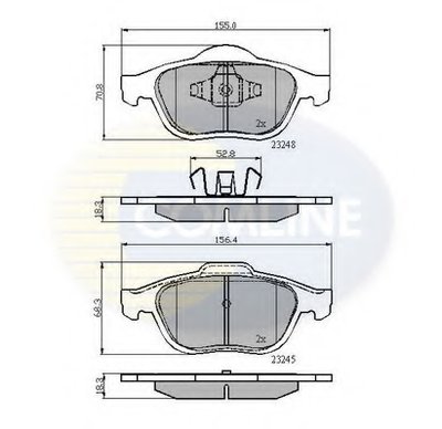 CBP01116 COMLINE Комплект тормозных колодок, дисковый тормоз