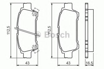 0986424762 BOSCH Комплект тормозных колодок, дисковый тормоз