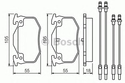 0986466350 BOSCH Комплект тормозных колодок, дисковый тормоз