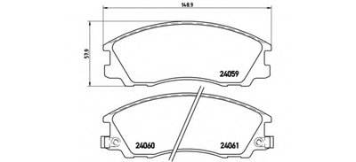 P30017 BREMBO Комплект тормозных колодок, дисковый тормоз