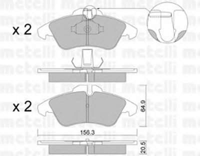 2202561 METELLI Комплект тормозных колодок, дисковый тормоз