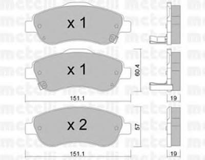 2207890 METELLI Комплект тормозных колодок, дисковый тормоз