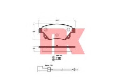 222565 NK Комплект тормозных колодок, дисковый тормоз