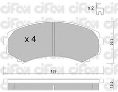 8223990 CIFAM Комплект тормозных колодок, дисковый тормоз