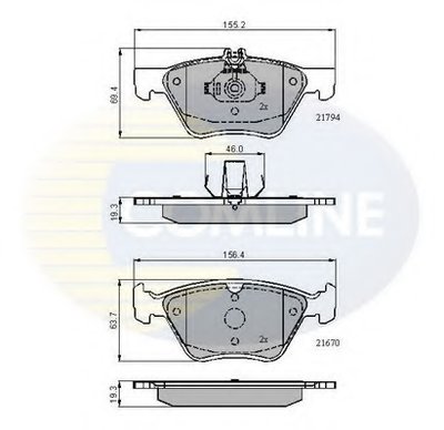 CBP0913 COMLINE Комплект тормозных колодок, дисковый тормоз