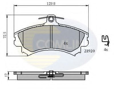 CBP31304 COMLINE Комплект тормозных колодок, дисковый тормоз