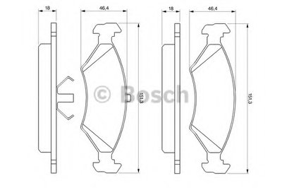 0986466402 BOSCH Комплект тормозных колодок, дисковый тормоз