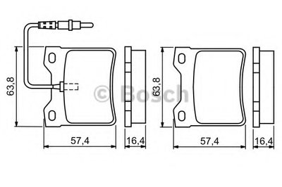 0986494055 BOSCH Комплект тормозных колодок, дисковый тормоз