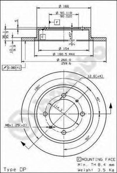 08704211 BREMBO Тормозной диск