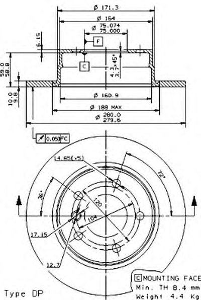 08978711 BREMBO Тормозной диск