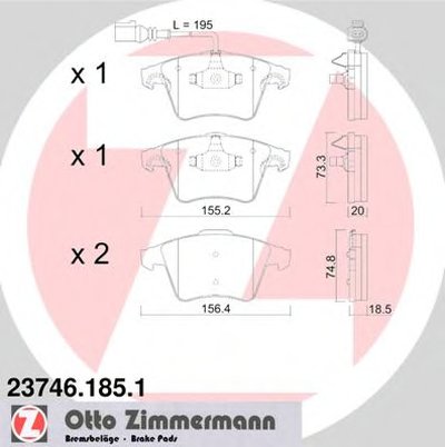 237461851 ZIMMERMANN Комплект тормозных колодок, дисковый тормоз