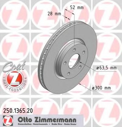 250136520 ZIMMERMANN Тормозной диск