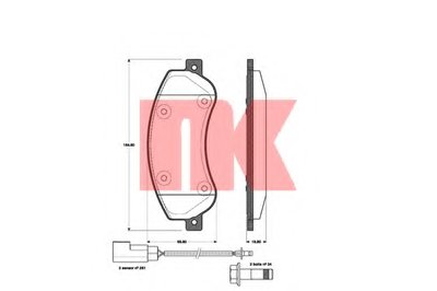 222566 NK Комплект тормозных колодок, дисковый тормоз