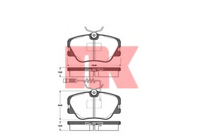 223318 NK Комплект тормозных колодок, дисковый тормоз