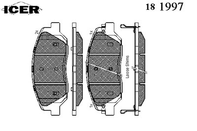 181997 ICER Комплект тормозных колодок, дисковый тормоз